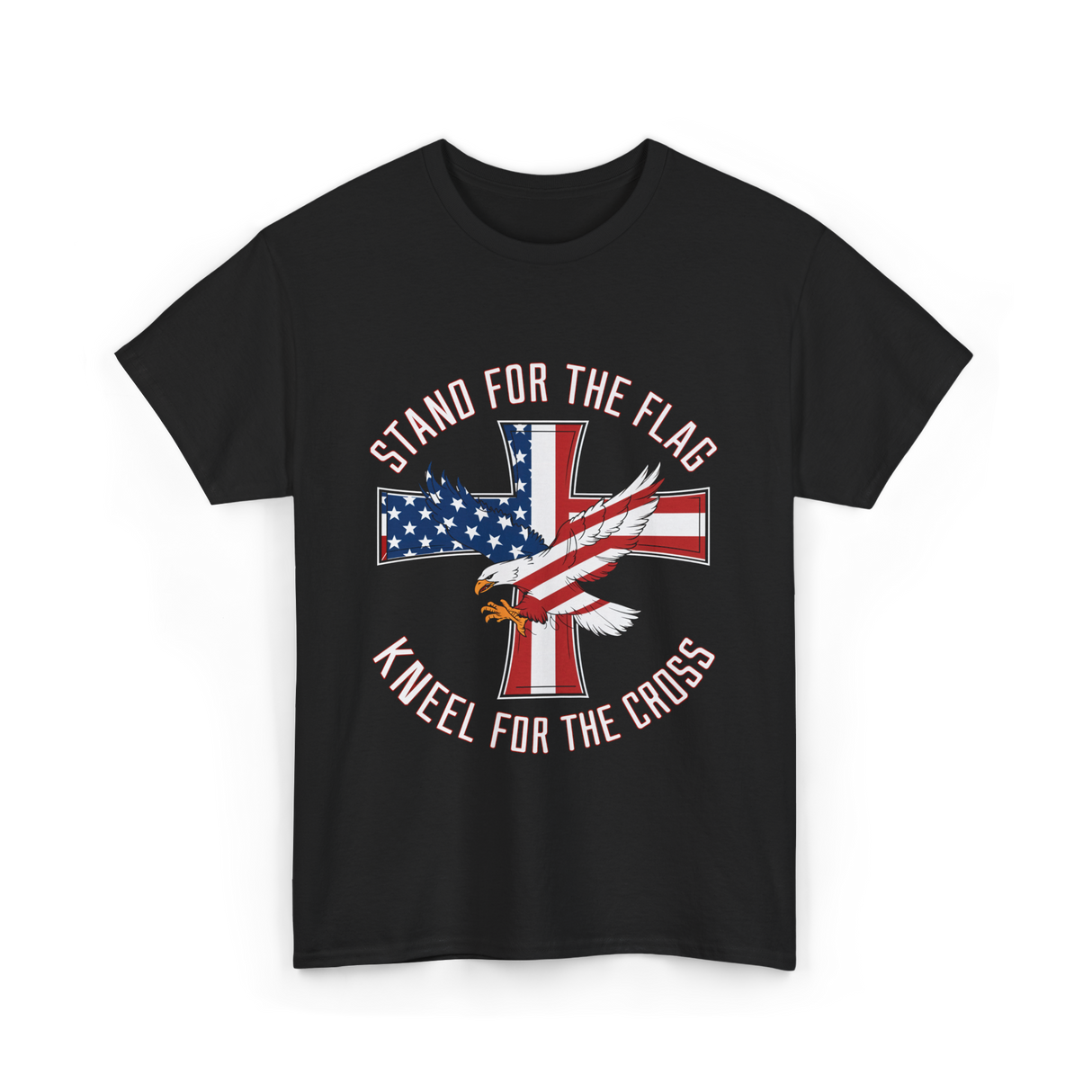 Stand For The Flag Patriot Eagle T-Shirt - Black