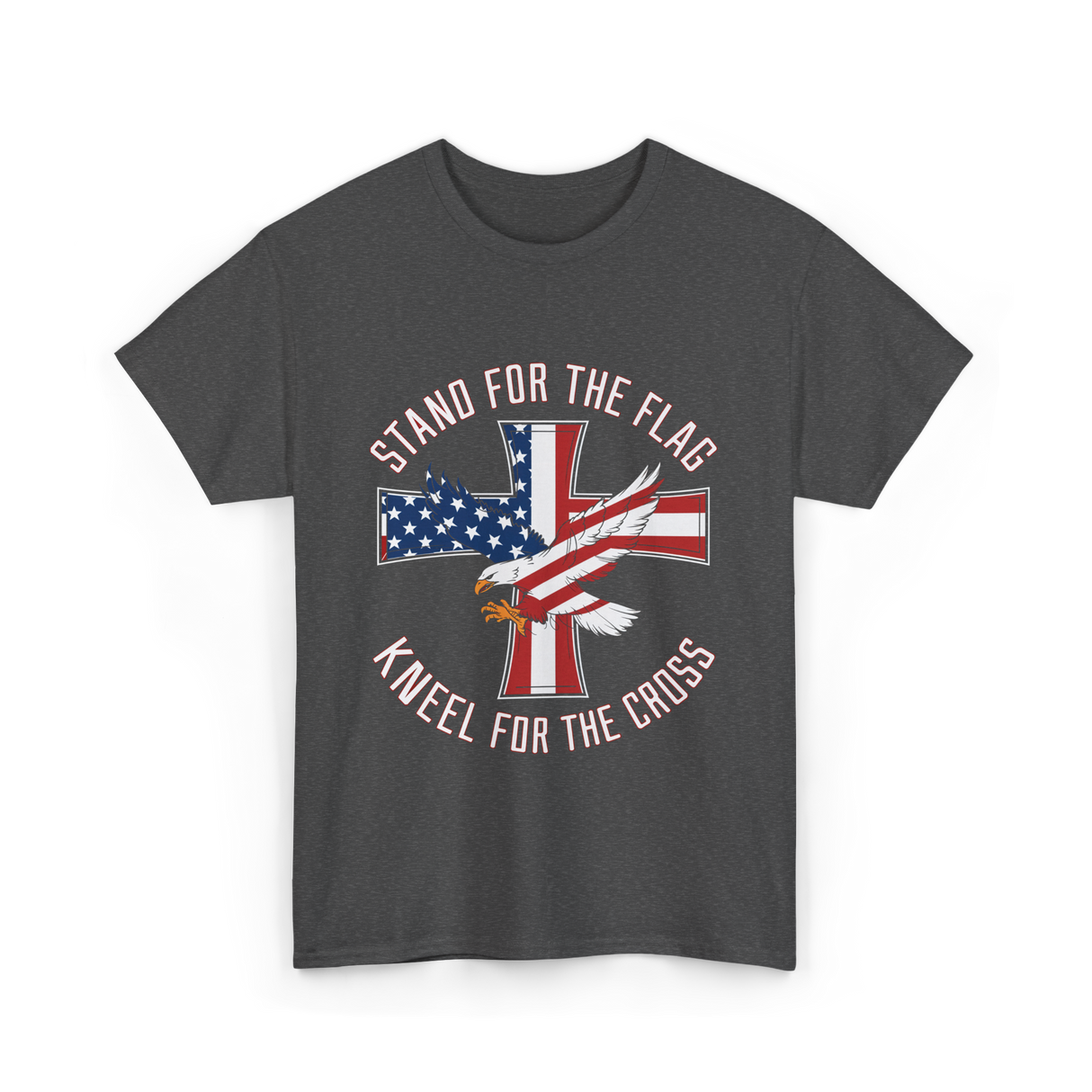 Stand For The Flag Patriot Eagle T-Shirt - Dark Heather