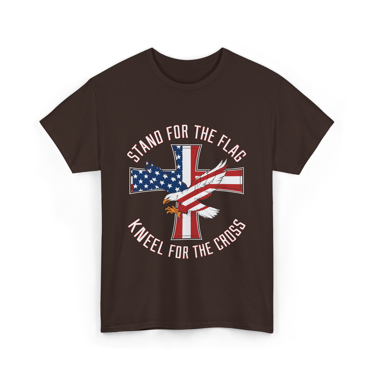 Stand For The Flag Patriot Eagle T-Shirt - Dark Chocolate