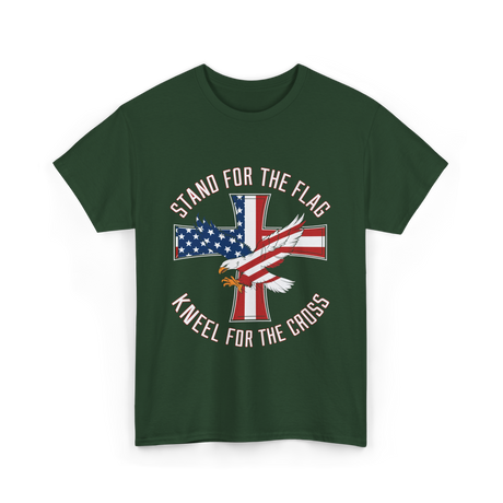 Stand For The Flag Patriot Eagle T-Shirt - Forest Green