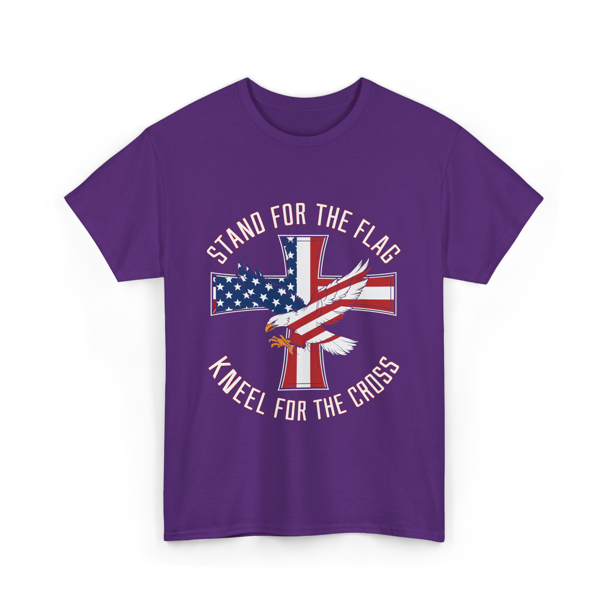 Stand For The Flag Patriot Eagle T-Shirt - Purple