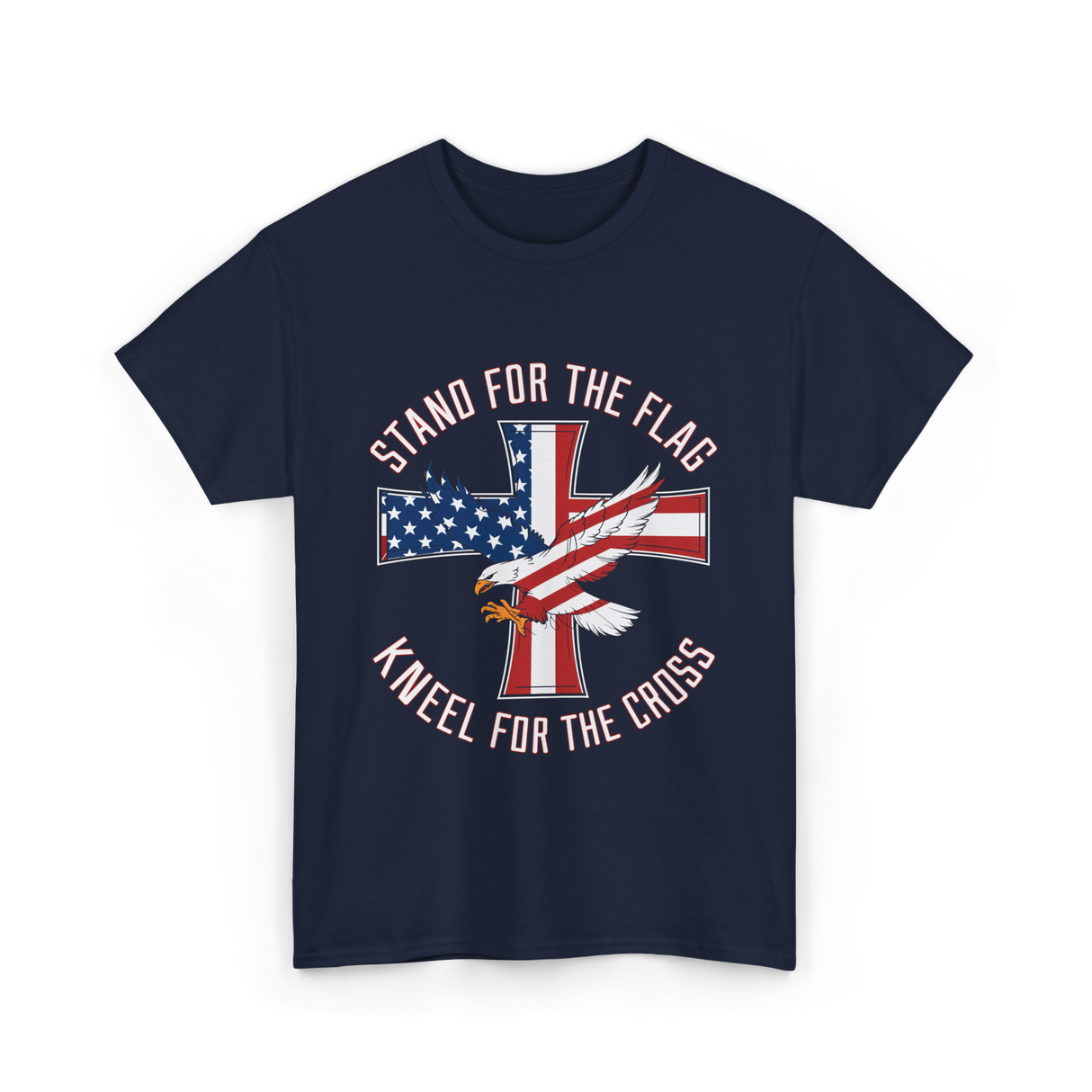 Stand For The Flag Patriot Eagle T-Shirt - Navy