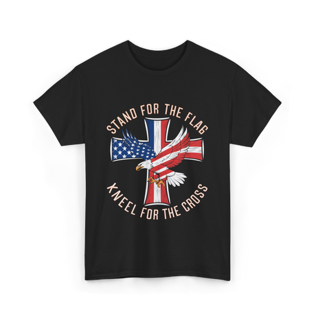 Stand For The Flag Patriotic Cross T-Shirt - Black