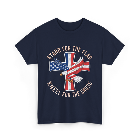 Stand For The Flag Patriotic Cross T-Shirt - Navy