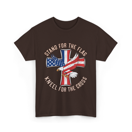 Stand For The Flag Patriotic Cross T-Shirt - Dark Chocolate