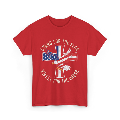 Stand For The Flag Patriotic Cross T-Shirt - Red