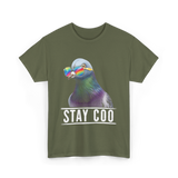 Stay Coo Pigeon Lover T-Shirt - Military Green