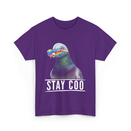 Stay Coo Pigeon Lover T-Shirt - Purple