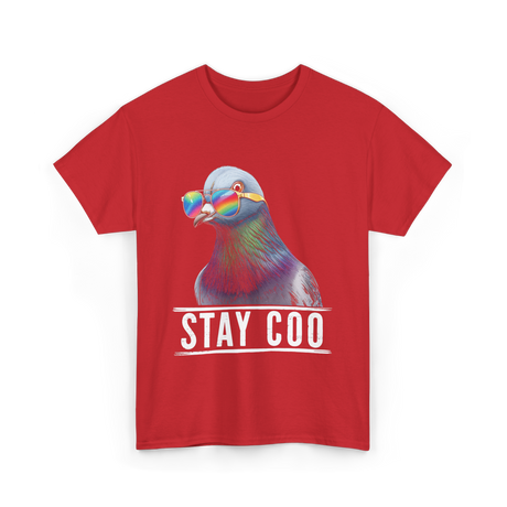 Stay Coo Pigeon Lover T-Shirt - Red