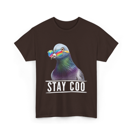 Stay Coo Pigeon Lover T-Shirt - Dark Chocolate