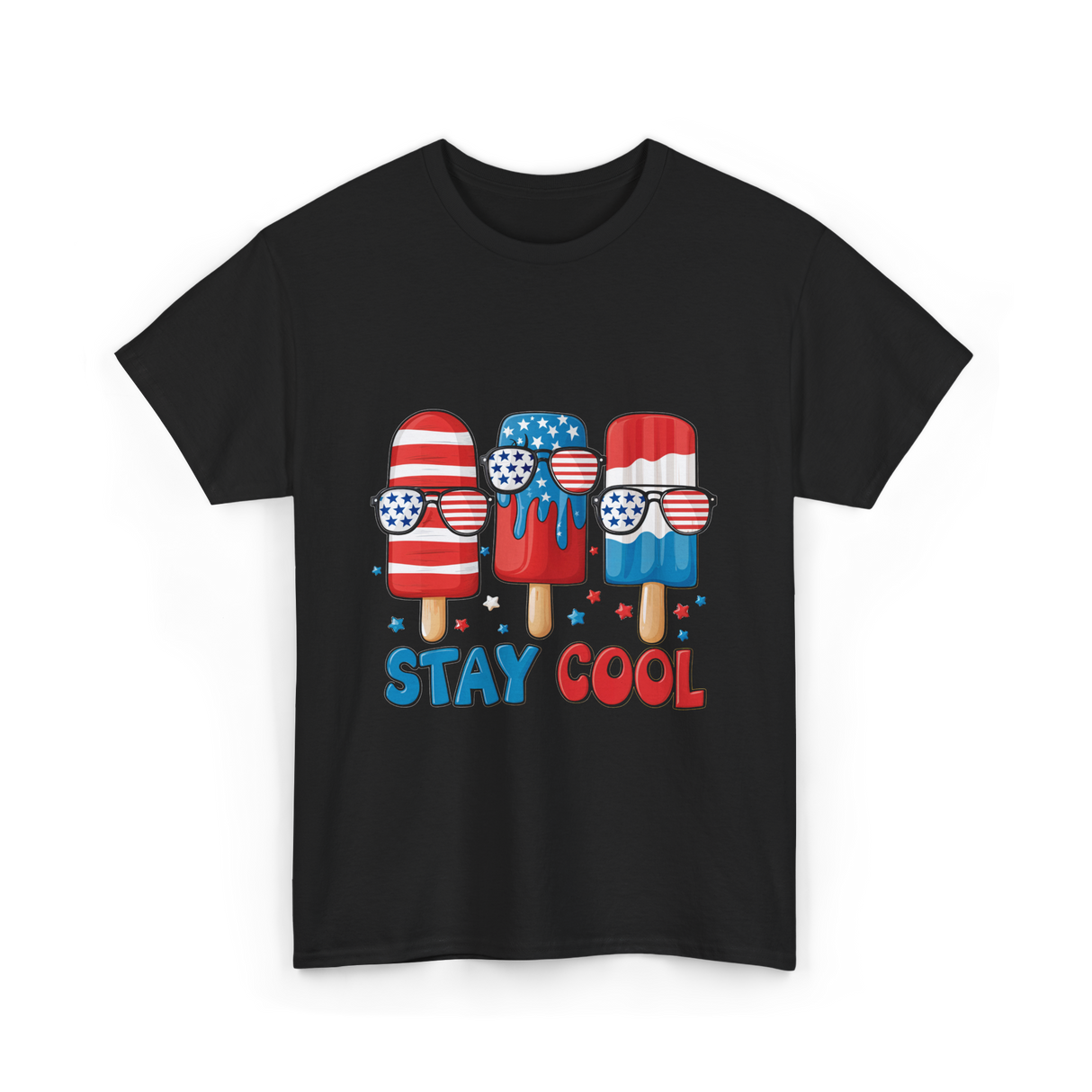 Stay Cool Popsicle USA Independence T-Shirt - Black