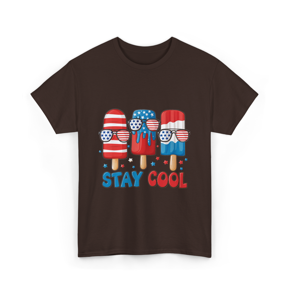 Stay Cool Popsicle USA Independence T-Shirt - Dark Chocolate