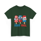 Stay Cool Popsicle USA Independence T-Shirt - Forest Green