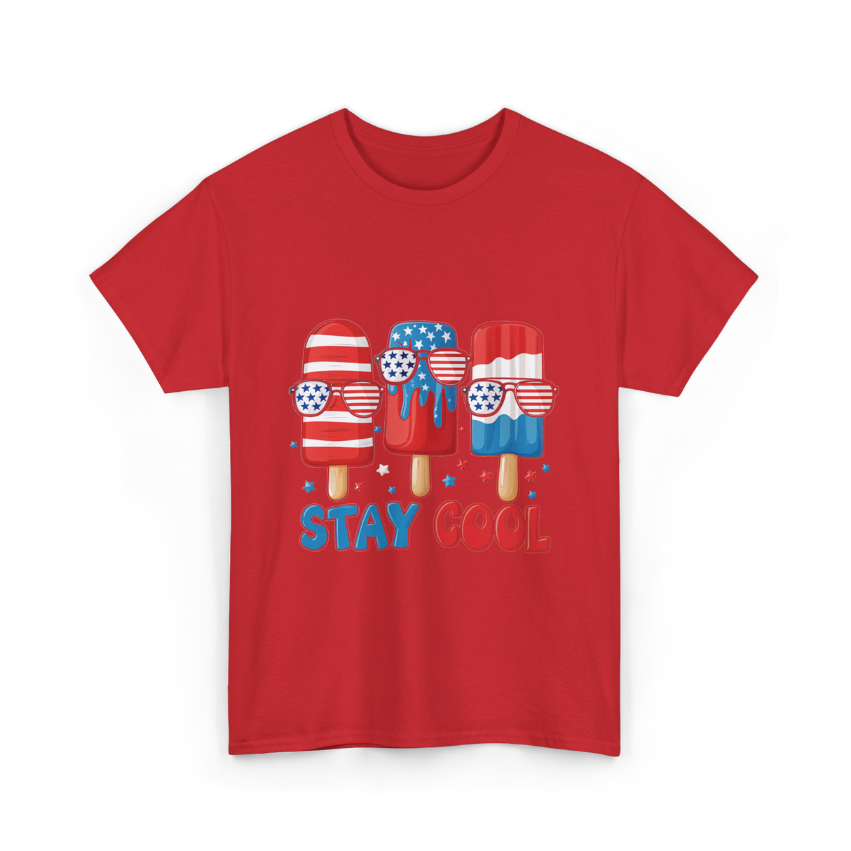 Stay Cool Popsicle USA Independence T-Shirt - Red