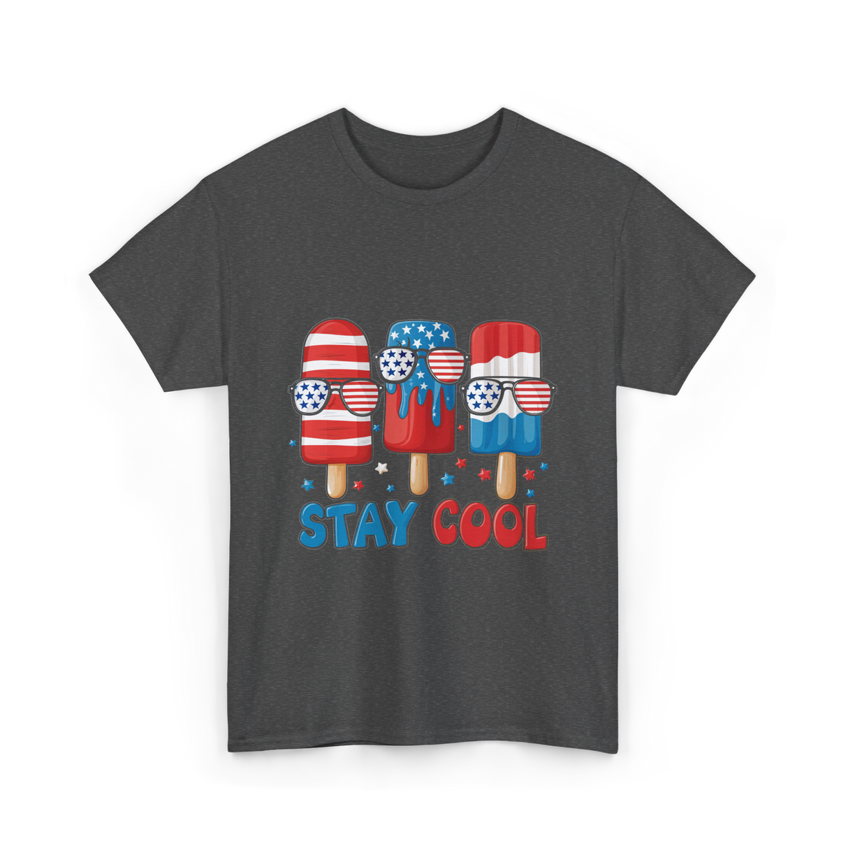 Stay Cool Popsicle USA Independence T-Shirt - Dark Heather