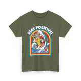 Stay Positive Shark Lover T-Shirt - Military Green