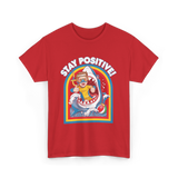 Stay Positive Shark Lover T-Shirt - Red