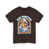 Stay Positive Shark Lover T-Shirt - Dark Chocolate