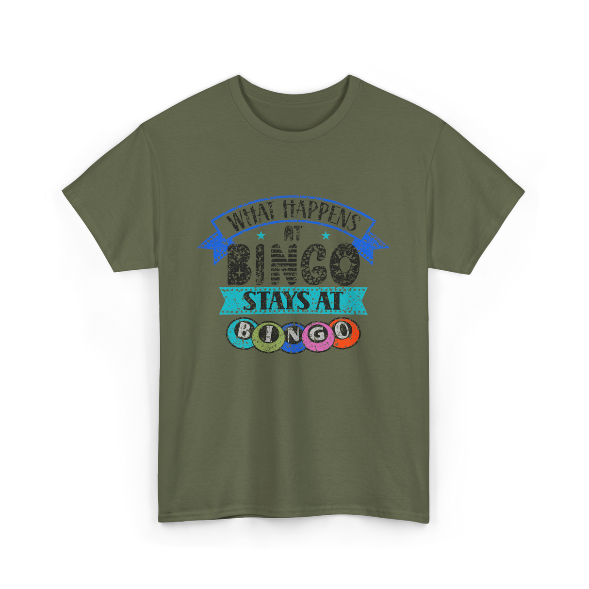 Stays At Bingo Bingo Player T-Shirt - Military Green