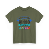 Stays At Bingo Bingo Player T-Shirt - Military Green