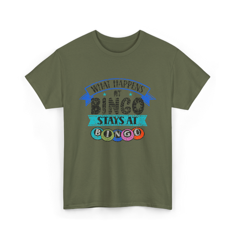 Stays At Bingo Bingo Player T-Shirt - Military Green