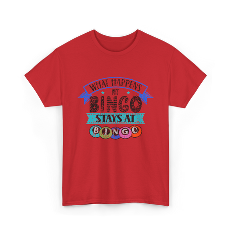 Stays At Bingo Bingo Player T-Shirt - Red