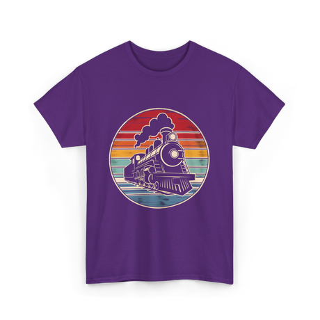 Steam Train Vintage Locomotive T-Shirt - Purple