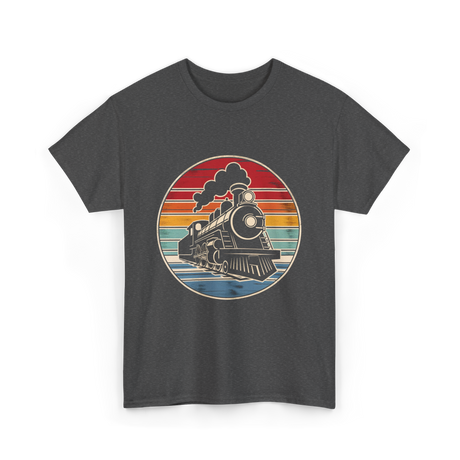 Steam Train Vintage Locomotive T-Shirt - Dark Heather