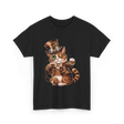 Steampunk Cat Kitten Kitty Steampunk T-Shirt - Black