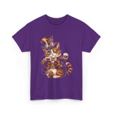 Steampunk Cat Kitten Kitty Steampunk T-Shirt - Purple