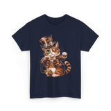 Steampunk Cat Kitten Kitty Steampunk T-Shirt - Navy