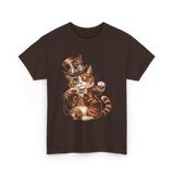 Steampunk Cat Kitten Kitty Steampunk T-Shirt - Dark Chocolate