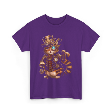 Steampunk Cat Kitten Kitty T-Shirt - Purple