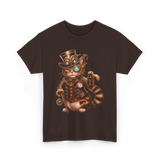 Steampunk Cat Kitten Kitty T-Shirt - Dark Chocolate