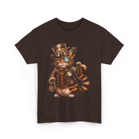 Steampunk Cat Kitten Kitty T-Shirt - Dark Chocolate