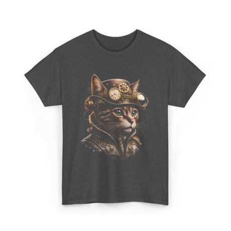 Steampunk Cat Kitty Steampunk Art T-Shirt - Dark Heather