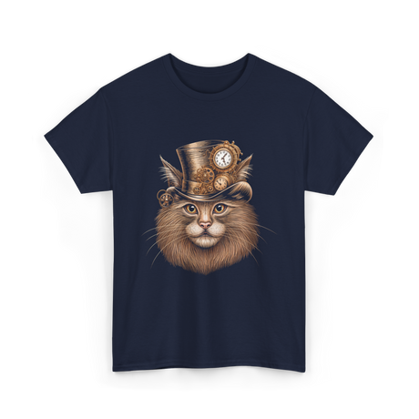 Steampunk Cat Steampunk Art Cat T-Shirt - Navy