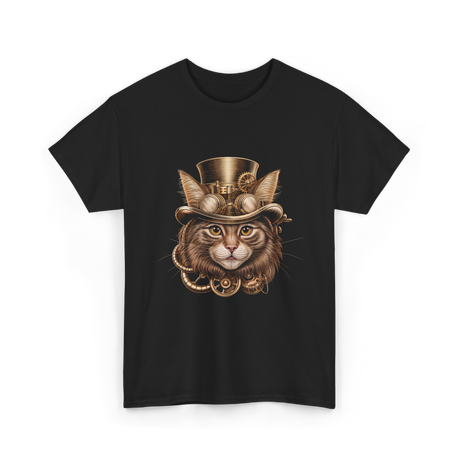 Steampunk Cat Steampunk Art T-Shirt - Black