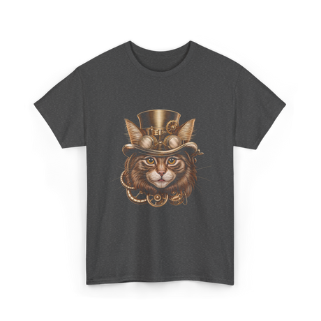 Steampunk Cat Steampunk Art T-Shirt - Dark Heather