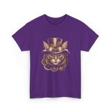 Steampunk Cat Steampunk Art T-Shirt - Purple