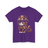 Steampunk Cat Steampunk Kitten Fantasy T-Shirt - Purple