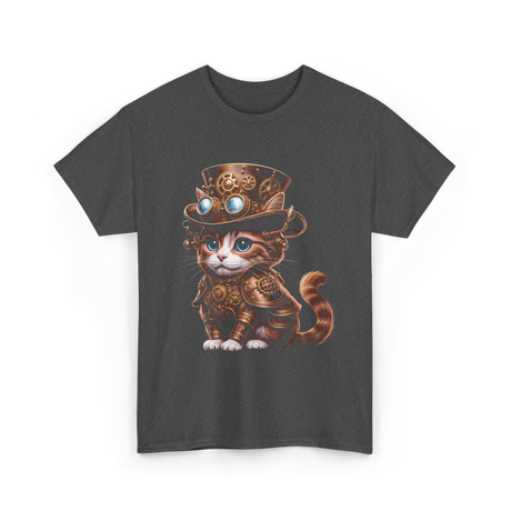 Steampunk Cat Steampunk Kitten Fantasy T-Shirt - Dark Heather