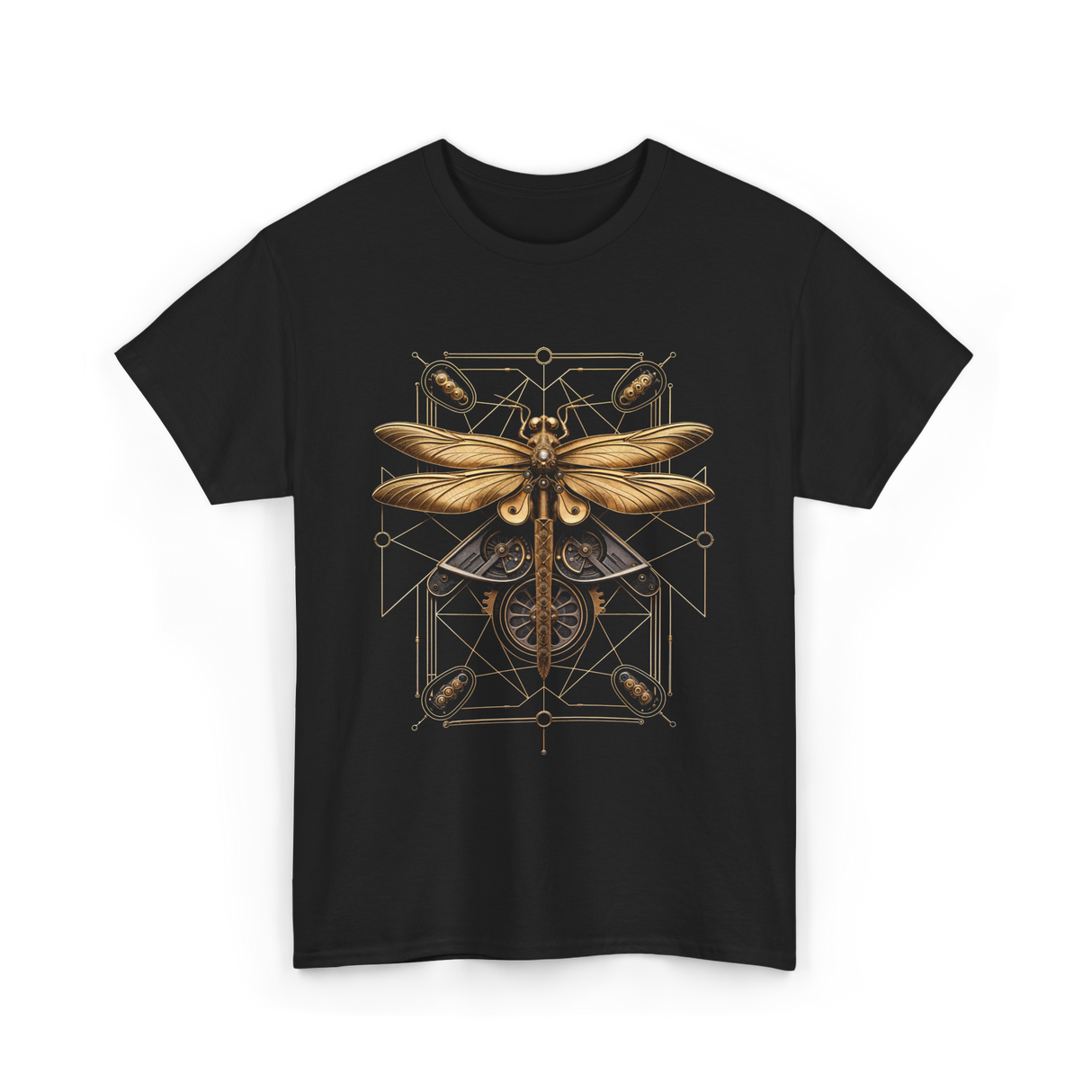 Steampunk Dragonfly Steampunk Art T-Shirt - Black