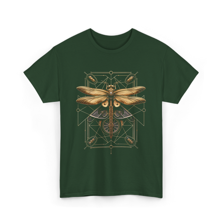 Steampunk Dragonfly Steampunk Art T-Shirt - Forest Green