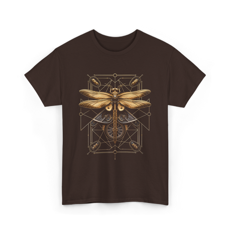 Steampunk Dragonfly Steampunk Art T-Shirt - Dark Chocolate