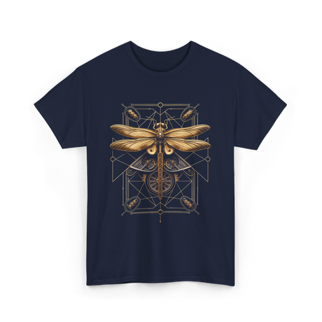 Steampunk Dragonfly Steampunk Art T-Shirt - Navy