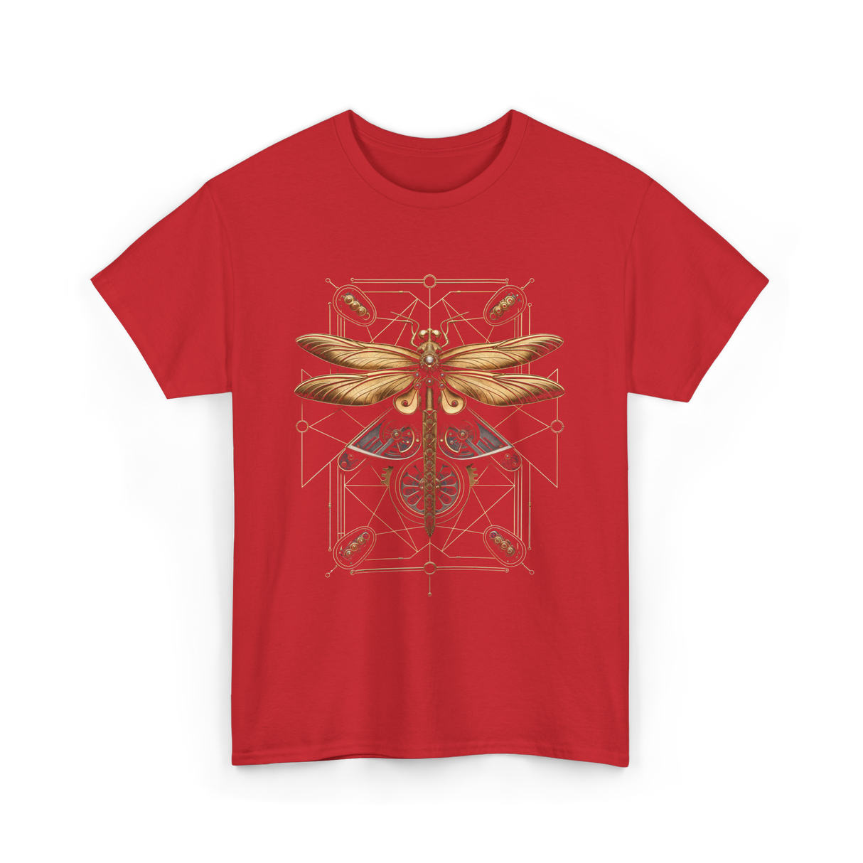 Steampunk Dragonfly Steampunk Art T-Shirt - Red