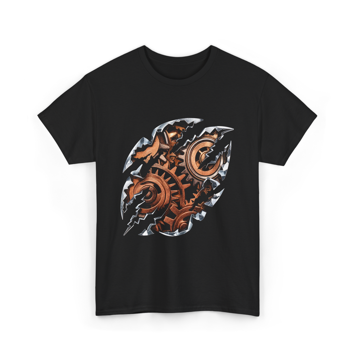 Steampunk Gears Mechanical Design T-Shirt - Black