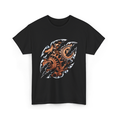 Steampunk Gears Mechanical Design T-Shirt - Black