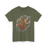 Steampunk Gears Mechanical Design T-Shirt - Military Green